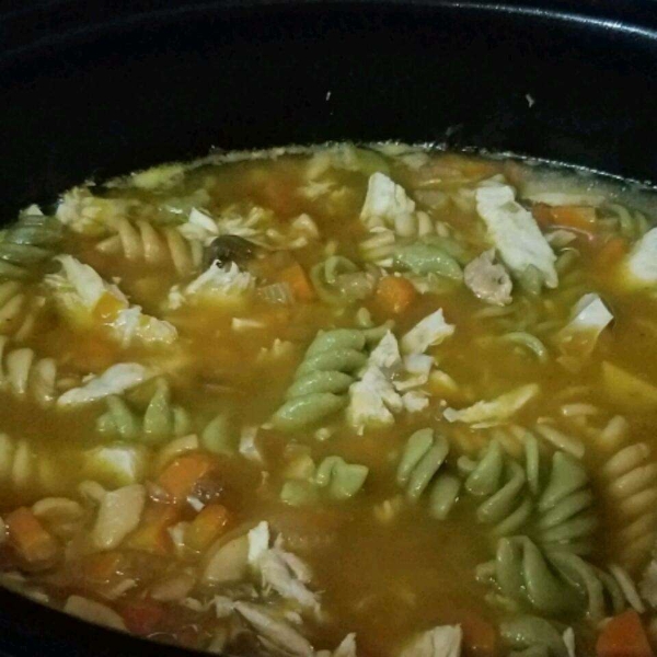 Leftover Turkey Soup (Slow Cooker)