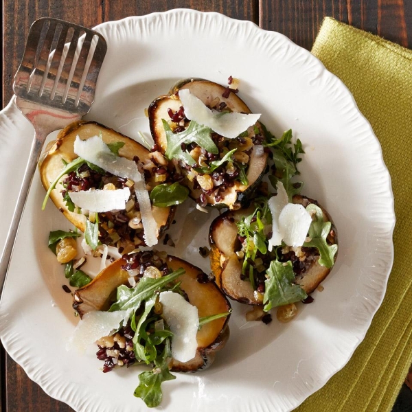 Acorn Squash with Rice and Arugula Stuffing