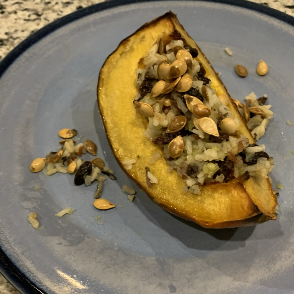 Acorn Squash with Rice and Arugula Stuffing