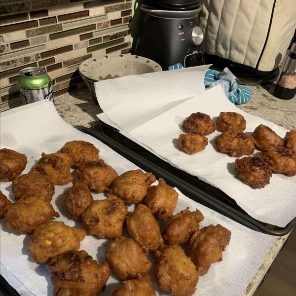 Corn Fritters with Maple Syrup