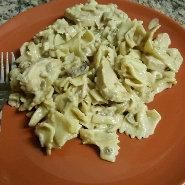 Pasta with Chicken Mushroom Cream Sauce