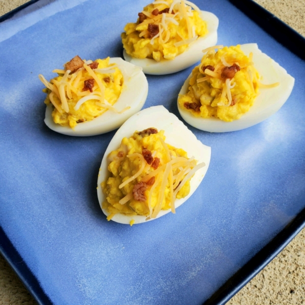 Spicy Bacon Deviled Eggs