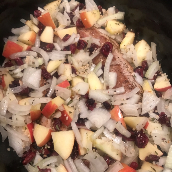 Slow Cooker Pork Loin Roast with Apple Cranberry Rice