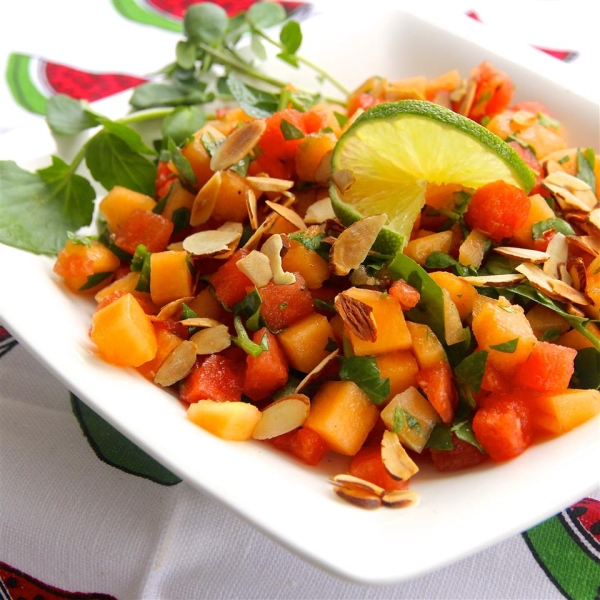 Watercress, Melon and Almond Salad