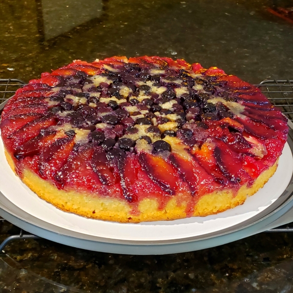 Plum Blueberry Upside Down Cake