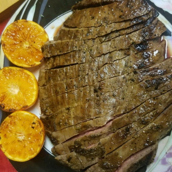 Garlic Fennel Flank Steak with Oranges