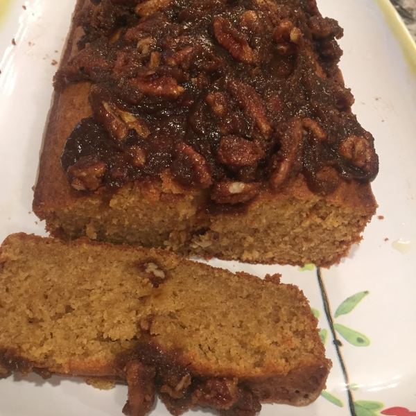 Cantaloupe Bread with Praline Glaze