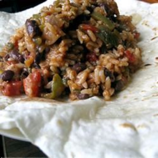 Barbeque Seitan and Black Bean Burritos