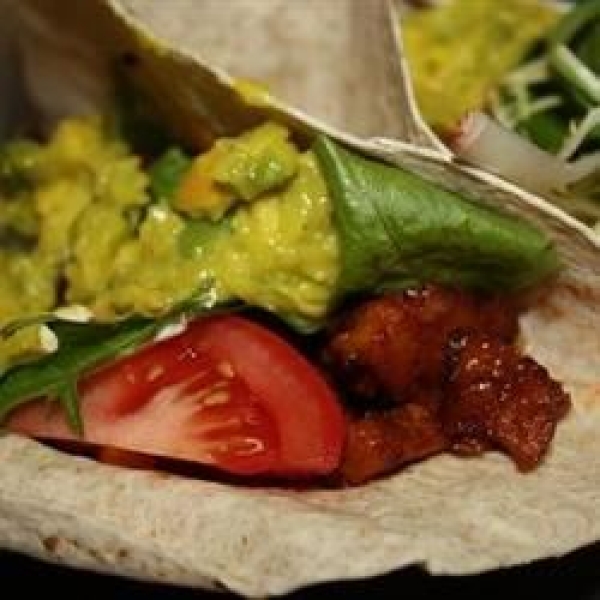 Barbeque Seitan and Black Bean Burritos