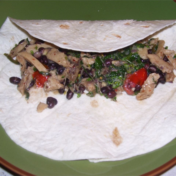 Barbeque Seitan and Black Bean Burritos