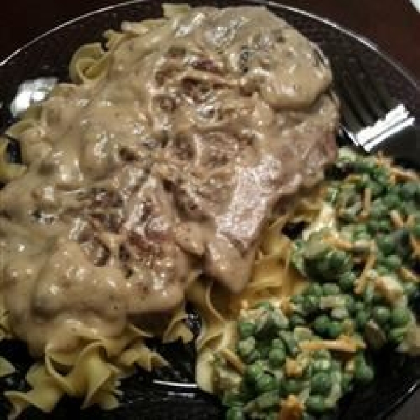 Pork Chops with Sour Cream and Mushroom Sauce