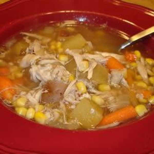 Leftover Roast Chicken Soup