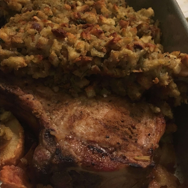 Apple Pork Chops and Stuffing