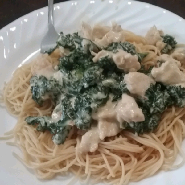 Chicken and Kale in Parmesan Cream Sauce