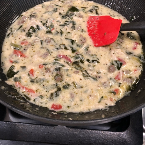 Chicken and Kale in Parmesan Cream Sauce