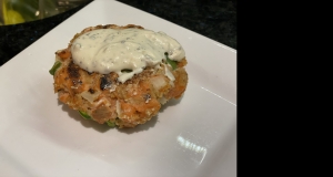 Salmon Burgers with Lemon Basil Mayo