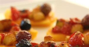 Cuke-a-Mato Broiled Polenta