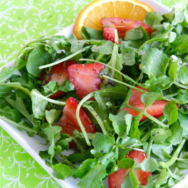 Summer Greens and Strawberries with Poppy Seed Dressing