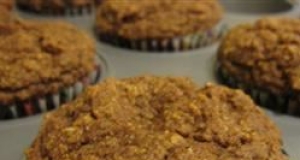 Whole Wheat Pumpkin Muffins with Oat Bran and Flaxseed