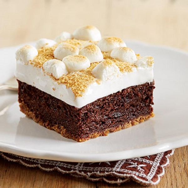 Fudgy S'mores Brownie Bars