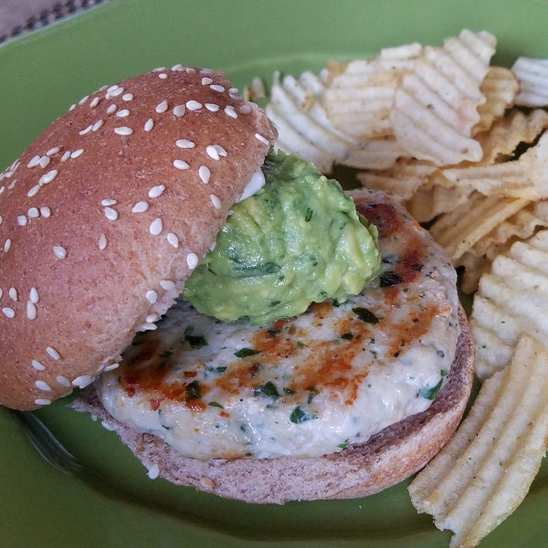 Cilantro Chicken Burgers with Avocado