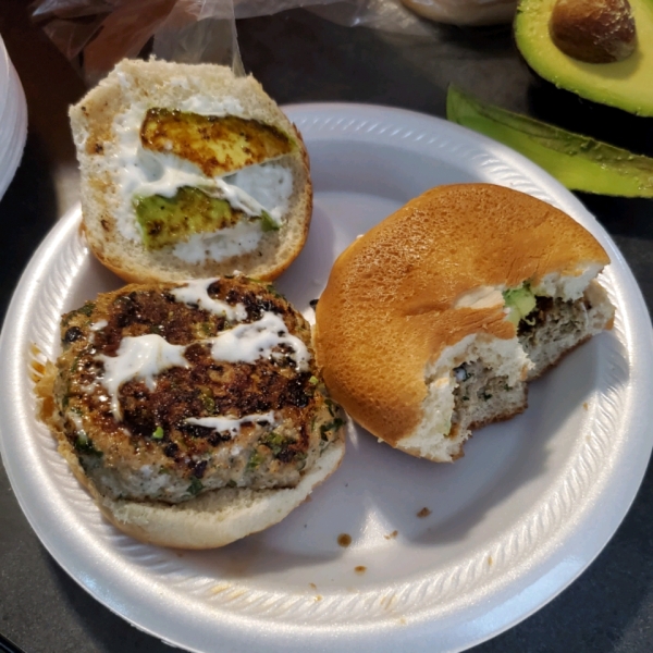 Cilantro Chicken Burgers with Avocado