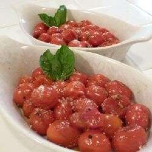 Sautéed Cherry Tomatoes with Garlic and Basil