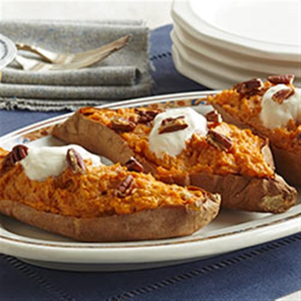 Twice-Baked Sweet Potatoes from VOSKOS®