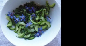 Cucumber Salad with Borage Flowers