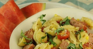 Conchiglie Pasta with Sweet Corn and Cherry Tomatoes