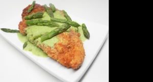 Creamy Asparagus Sauce with Chicken Schnitzel