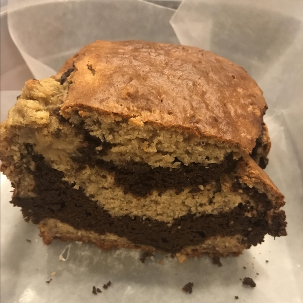 Dark Chocolate Marbled Banana Bread with Greek Yogurt