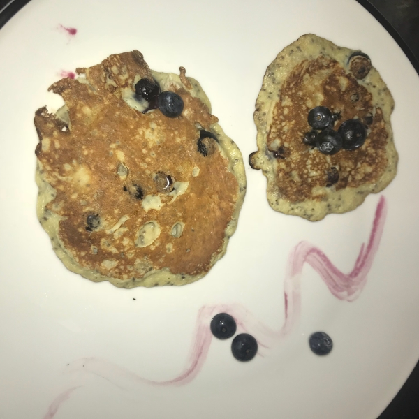 Easy Banana Chia Blueberry Pancakes