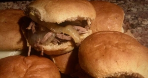 Slow Cooker Philly-Style Shredded Beef Sliders