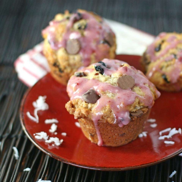 Chocolate Cherry Coconut Scuffins