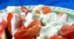 Heirloom Tomato Salad with Crumbled Goat Cheese