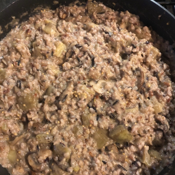 Eggplant and Mushrooms with Wild Rice