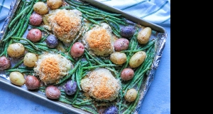 Sheet Pan Parmesan-Dijon Chicken Thigh Dinner