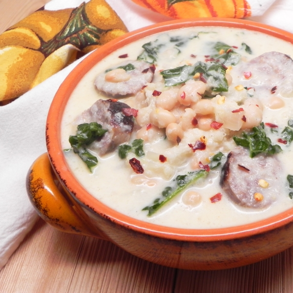 Cauliflower Tuscan Soup (Zuppa Toscana)