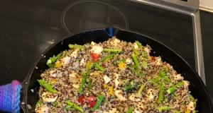Quinoa with Chicken, Asparagus and Red Peppers