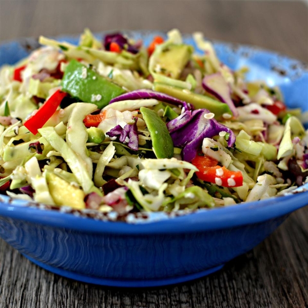 Lemony Cabbage-Avocado Slaw