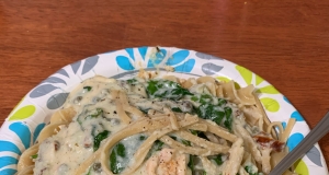 Salmon and Spinach Fettuccine