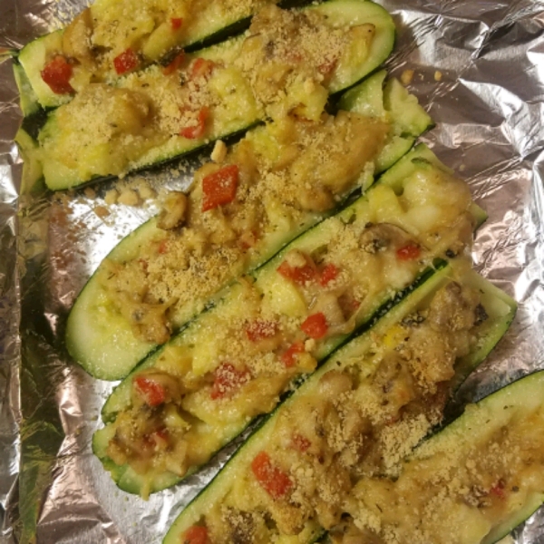 Mushroom Stuffed Zucchini