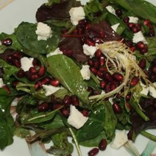 Pomegranate Feta Salad with Lemon Dijon Vinaigrette