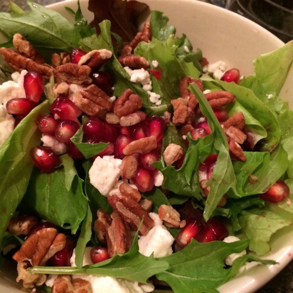 Pomegranate Feta Salad with Lemon Dijon Vinaigrette