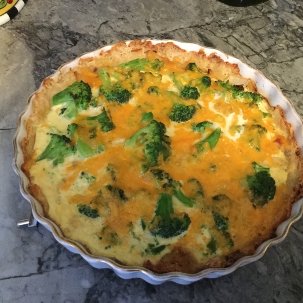 Broccoli Quiche with Mashed Potato Crust