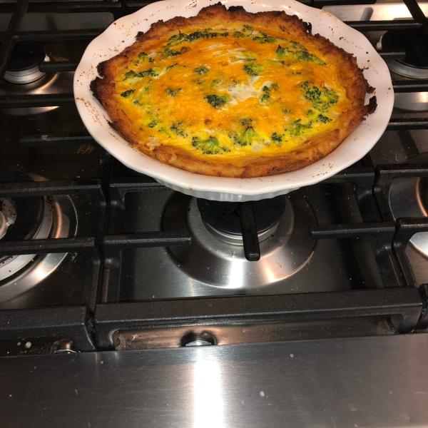 Broccoli Quiche with Mashed Potato Crust