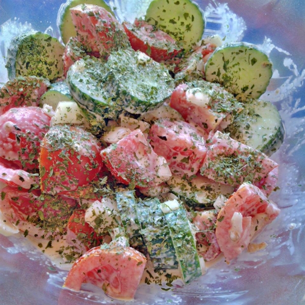 Cucumber and Tomato Salad with Mayo