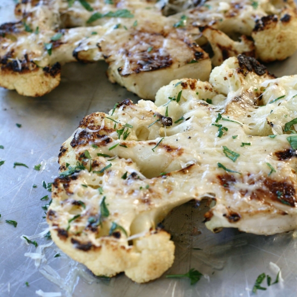 Grilled Truffle-Parmesan Cauliflower Steaks