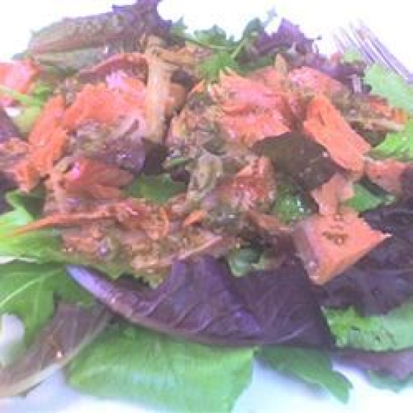 Smoked Salmon & Watercress Salad With Red Onion-Caper Vinaigrette